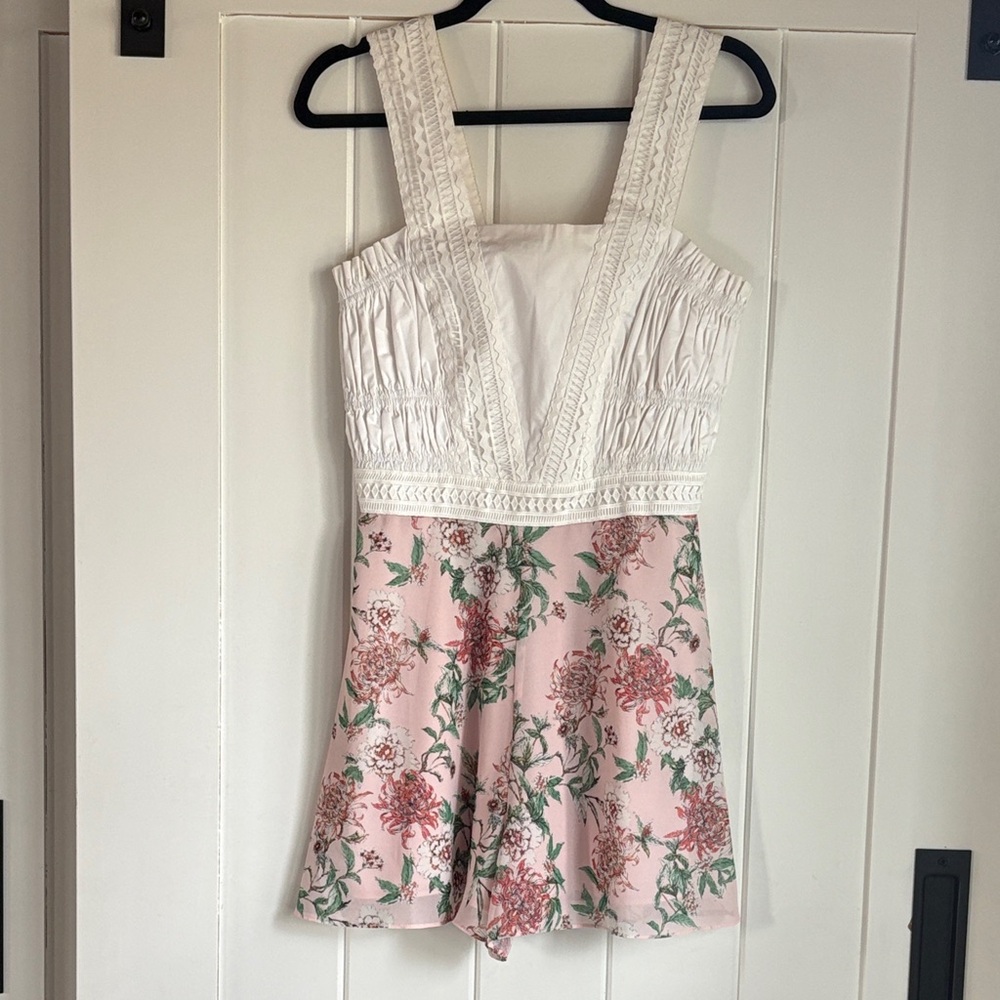 Adelyn Rae White/Pink Floral Dress
